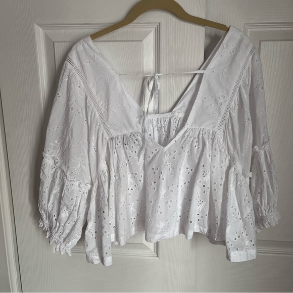 FRENCH CONNECTION BRODERIE EYELET WHITE TOP - Picture 7 of 10